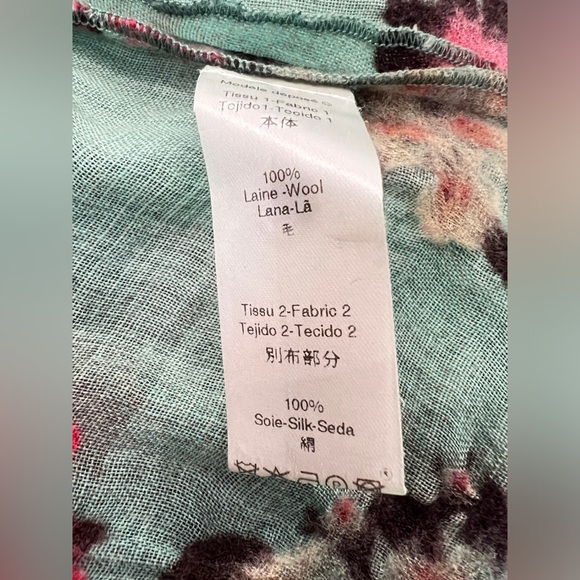 Kenzo green floral wool wrap blosue top - Picture 5 of 9